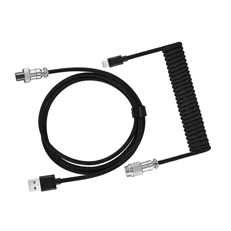 Premium Metal USBC Aviator Coiled Keyboard Cable 4
