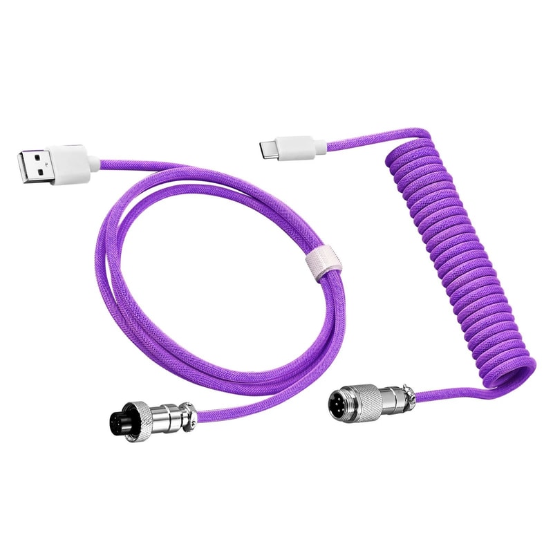 Premium Metal USBC Aviator Coiled Keyboard Cable 9