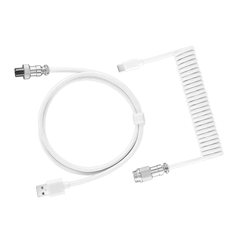 Premium Metal USBC Aviator Coiled Keyboard Cable 10