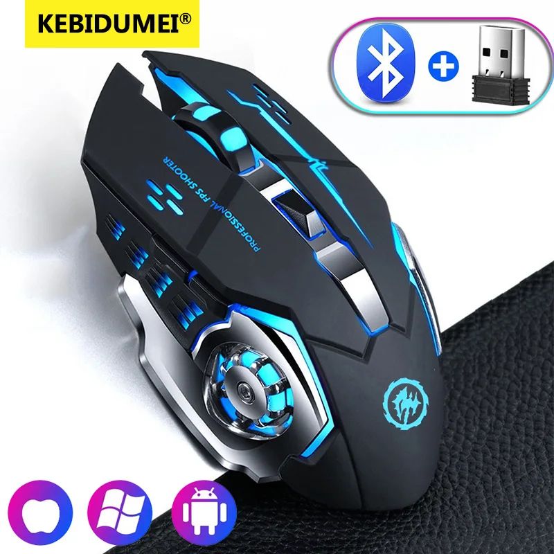 ProPulse RGB Rechargeable Wireless Gaming Mouse 24GHz Bluetooth Precision For PC Laptop 0