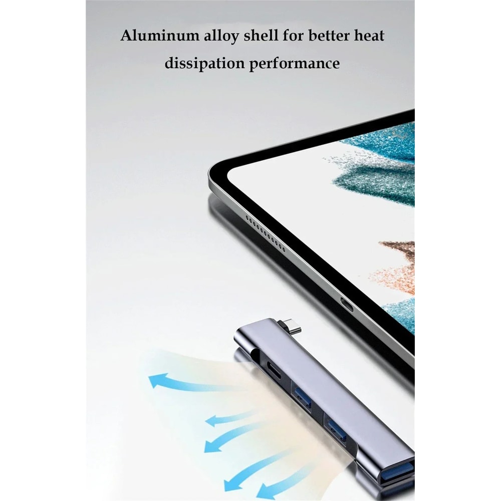 FlexPort 4Port USB 30 Hub HighSpeed 5Gbps Type C USB Splitter For PC Laptop 5