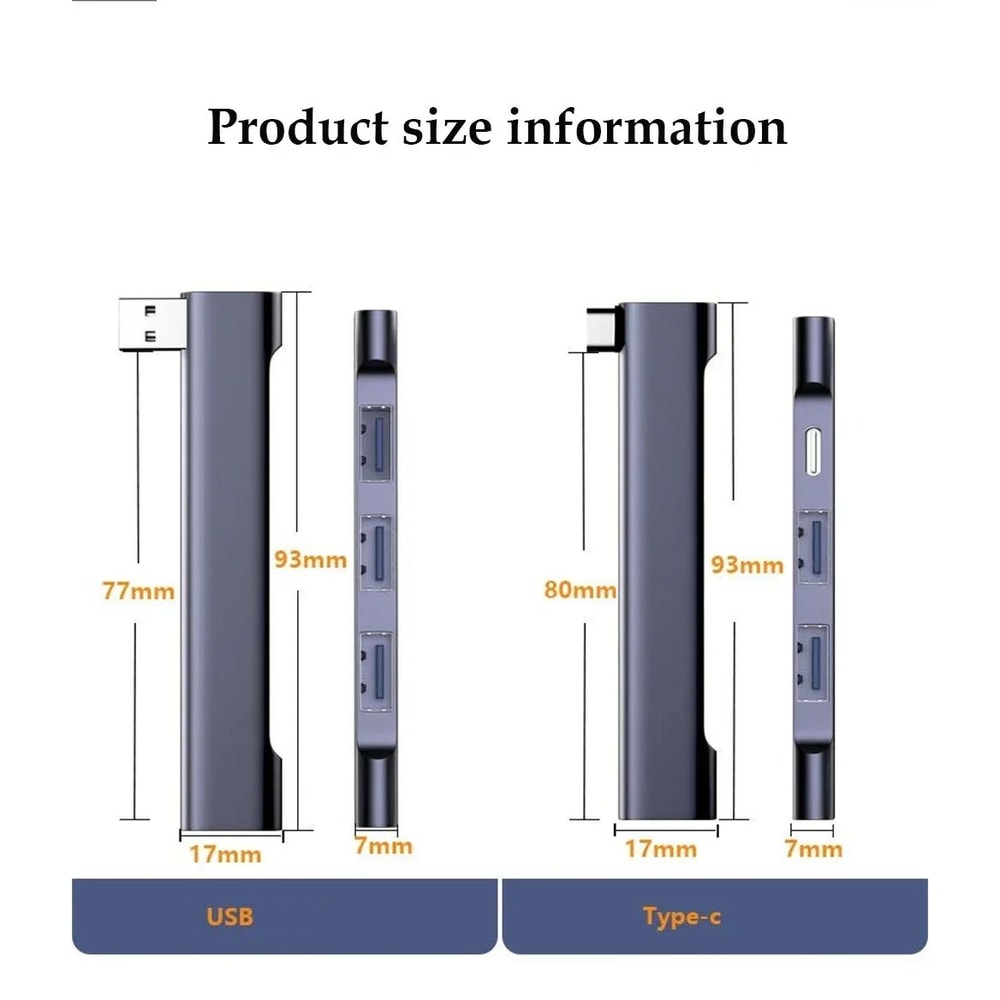 FlexPort 4Port USB 30 Hub HighSpeed 5Gbps Type C USB Splitter For PC Laptop 7