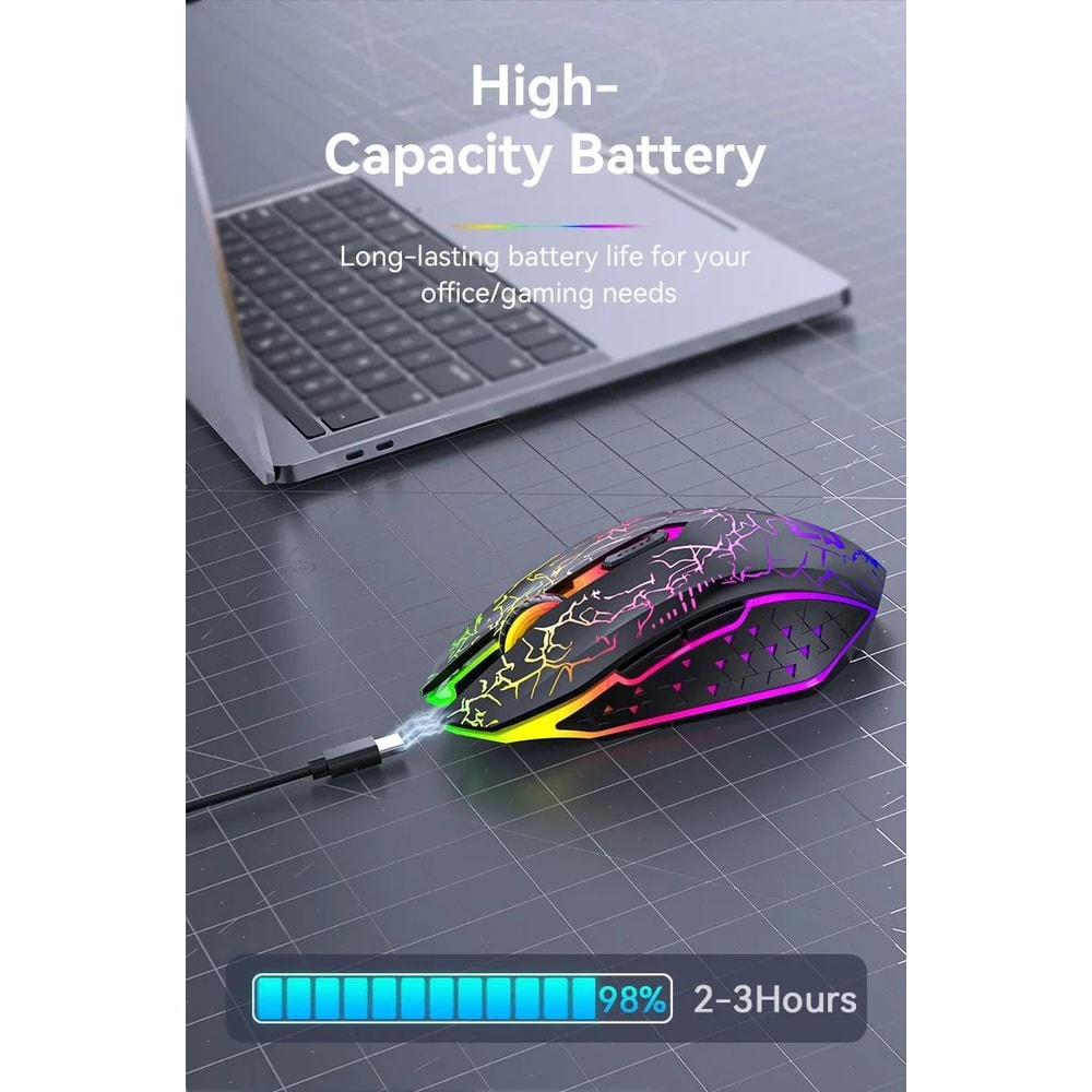 GlowSilent DualMode Bluetooth 52 Wireless Gaming Mouse With RGB Backlight 3