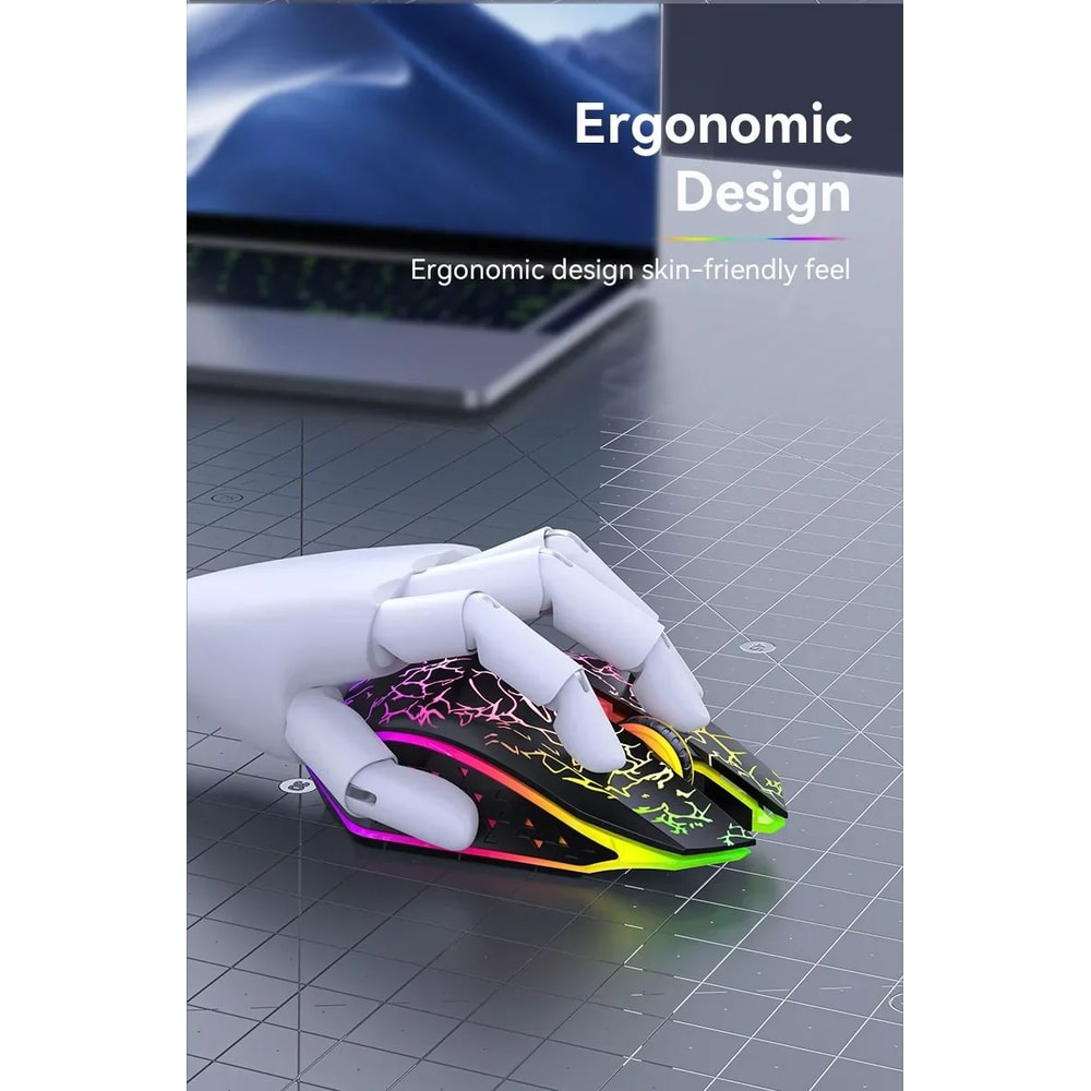 GlowSilent DualMode Bluetooth 52 Wireless Gaming Mouse With RGB Backlight 4