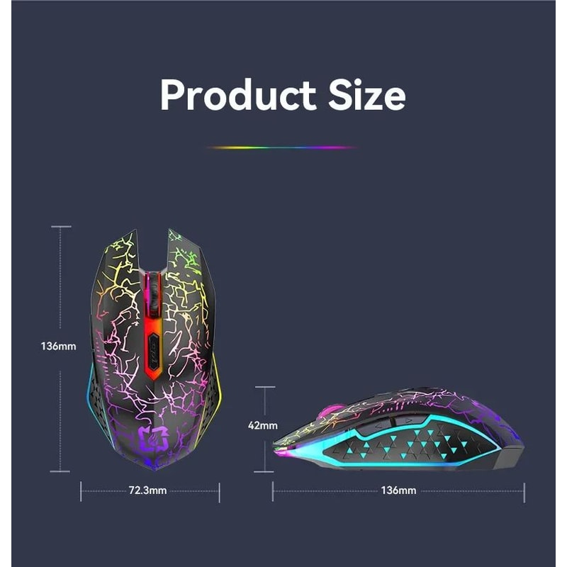 GlowSilent DualMode Bluetooth 52 Wireless Gaming Mouse With RGB Backlight 5