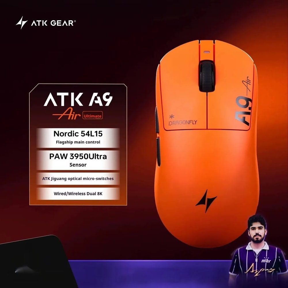 ATK A9 Ultra 8K Wireless Gaming Mouse 53g TriMode Precision For Competitive Play 2