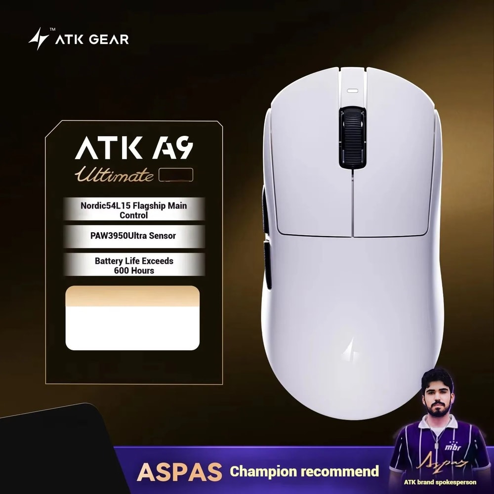 ATK A9 Ultra 8K Wireless Gaming Mouse 53g TriMode Precision For Competitive Play 16