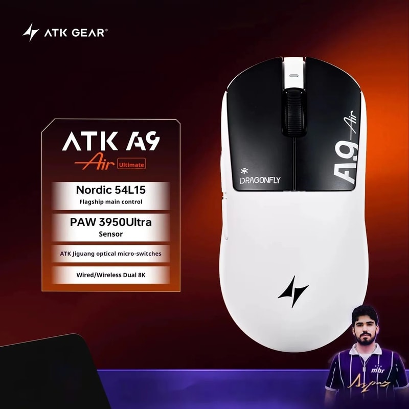 ATK A9 Ultra 8K Wireless Gaming Mouse 53g TriMode Precision For Competitive Play 3