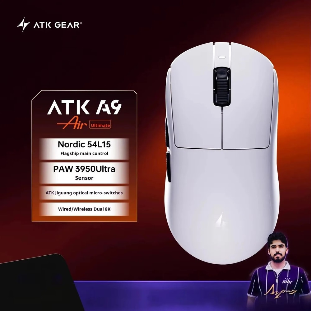 ATK A9 Ultra 8K Wireless Gaming Mouse 53g TriMode Precision For Competitive Play 5