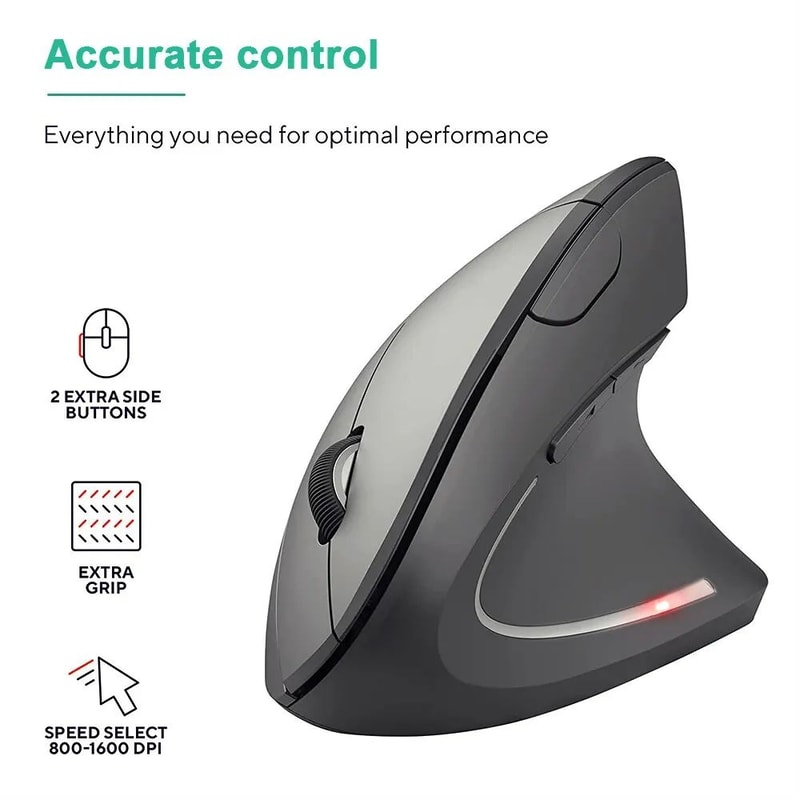 ErgoLift Wireless Vertical Mouse Ergonomic 24GHz Optical Mouse With Adjustable DPI 2