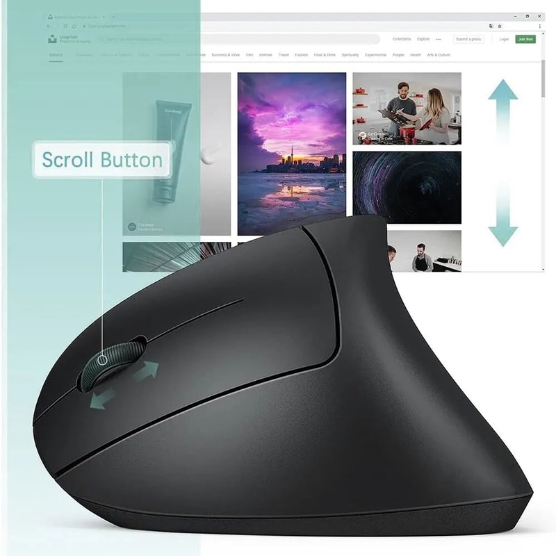 ErgoLift Wireless Vertical Mouse Ergonomic 24GHz Optical Mouse With Adjustable DPI 4