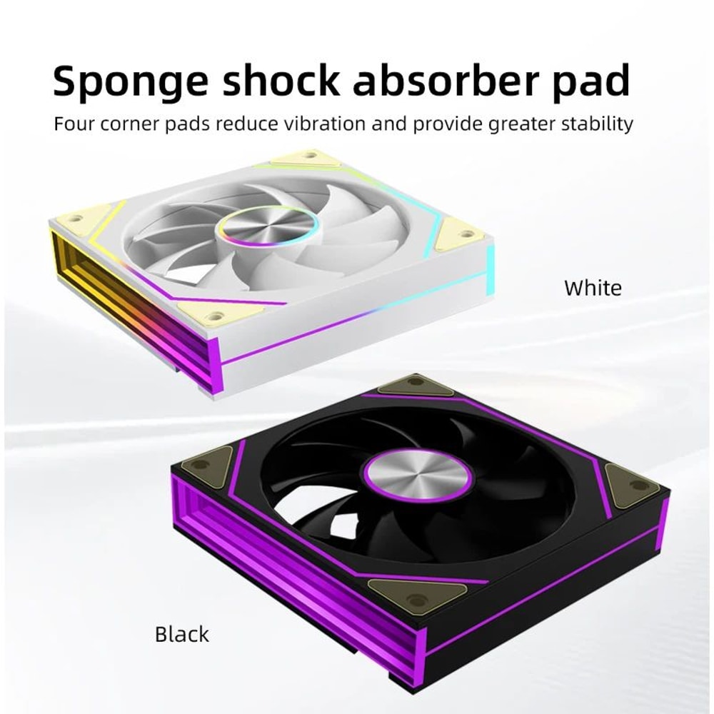 METALFISH PRISM 8 Pro 120mm ARGB Case Fan Quiet 5V 3Pin PC Cooling Fan 2