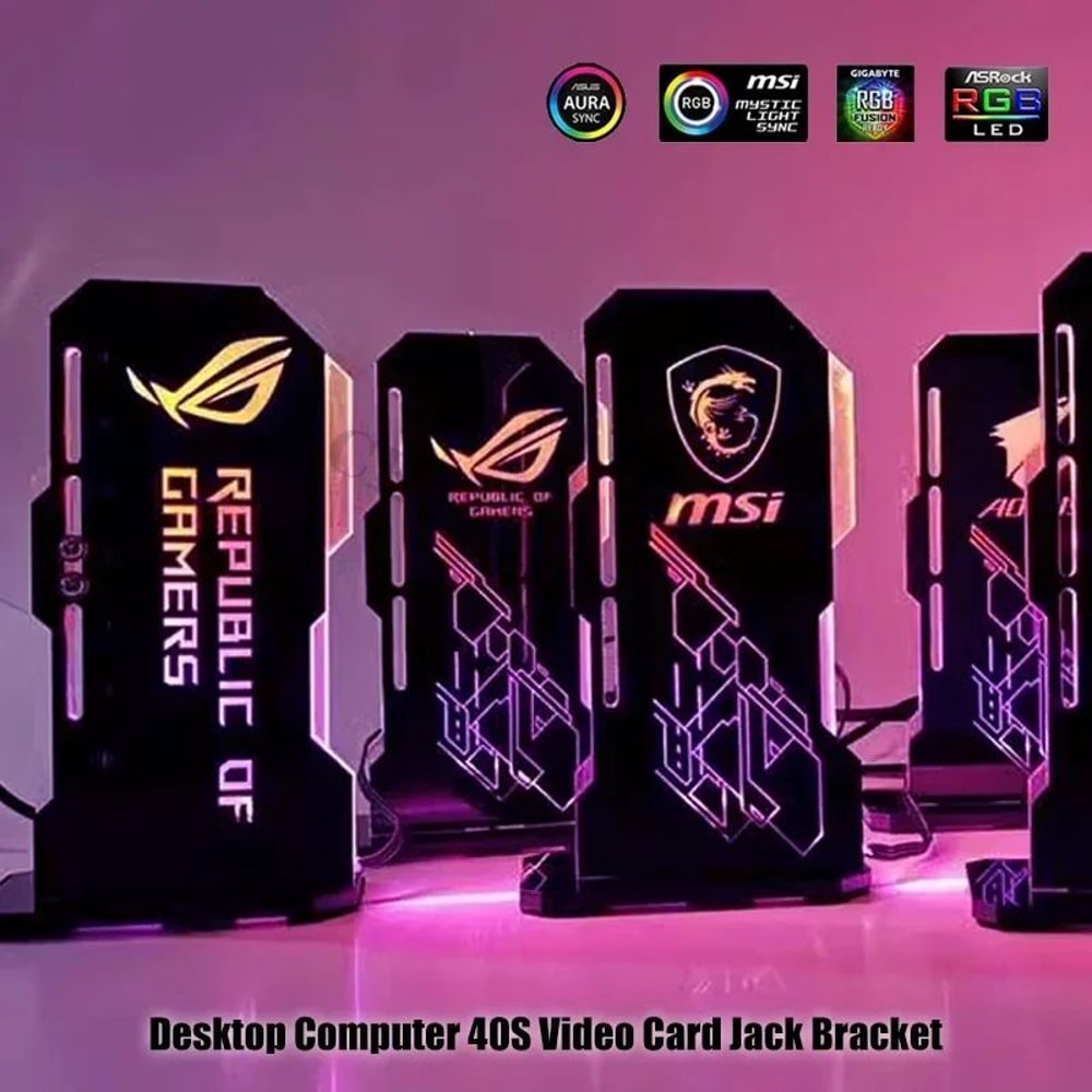 Luminous ARGB GPU Support Bracket Vertical Graphics Card Holder With 5V Sync Lighting 0