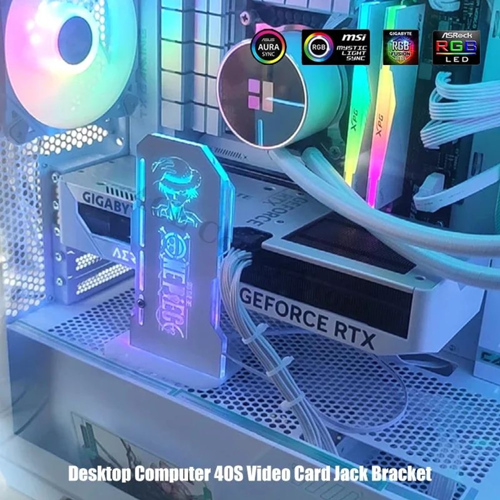 Luminous ARGB GPU Support Bracket Vertical Graphics Card Holder With 5V Sync Lighting 3