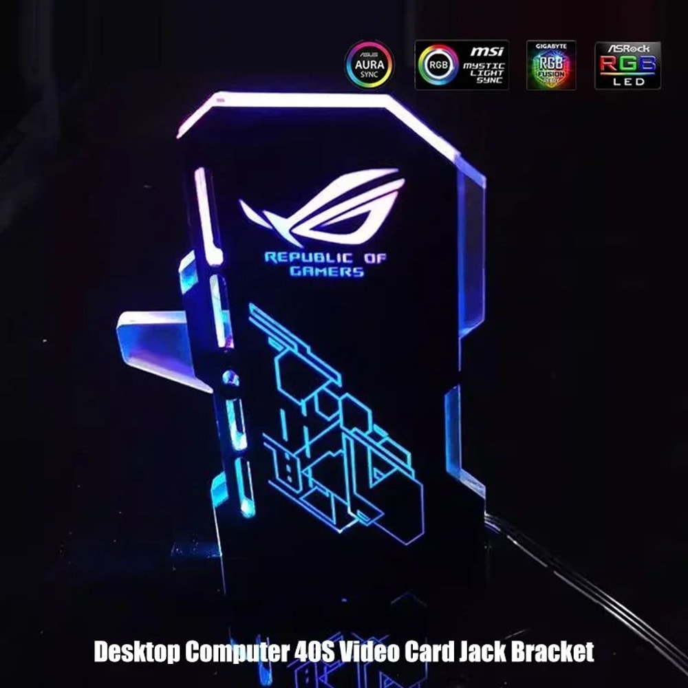 Luminous ARGB GPU Support Bracket Vertical Graphics Card Holder With 5V Sync Lighting 4