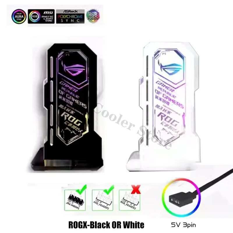 Luminous ARGB GPU Support Bracket Vertical Graphics Card Holder With 5V Sync Lighting 11