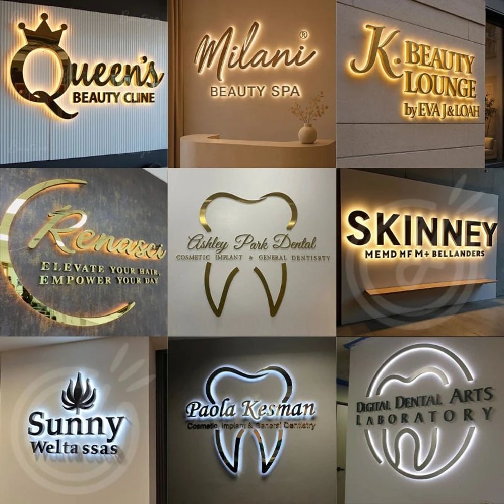 Custom Backlit LED Metal Letter Sign Waterproof Stainless Steel Storefront Signage 2