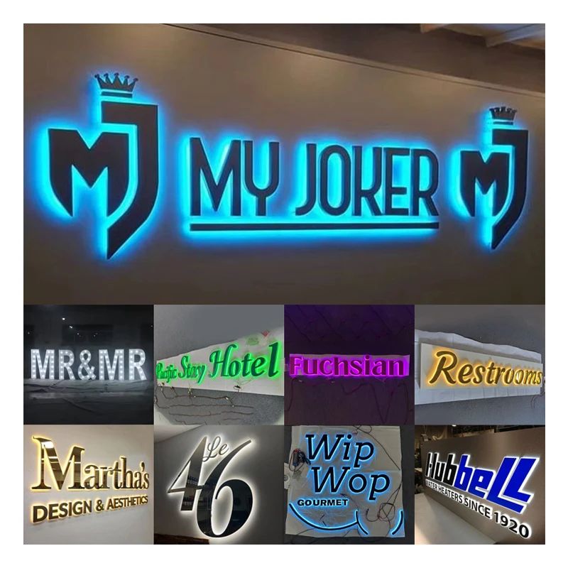 Custom Backlit LED Metal Letter Sign Waterproof Stainless Steel Storefront Signage 3