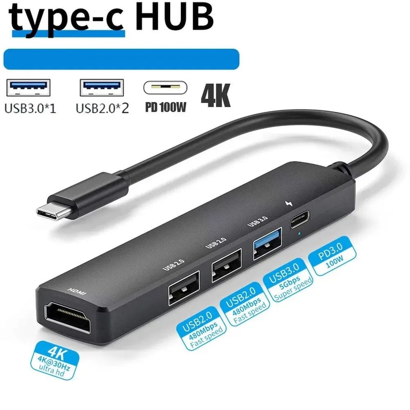 PowerLink USB C Hub With 4K HDMI 100W PD Multiport Adapter For MacBook Laptop 7