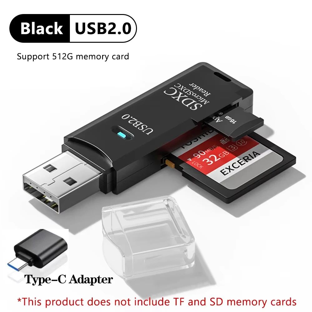 DualConnect USB 30 TypeC Card Reader 2in1 SD And Micro SD Adapter For PC Laptop 4