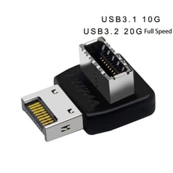 90° usb 3.1 type e to type-c adapter – angled front panel motherboard connector cable