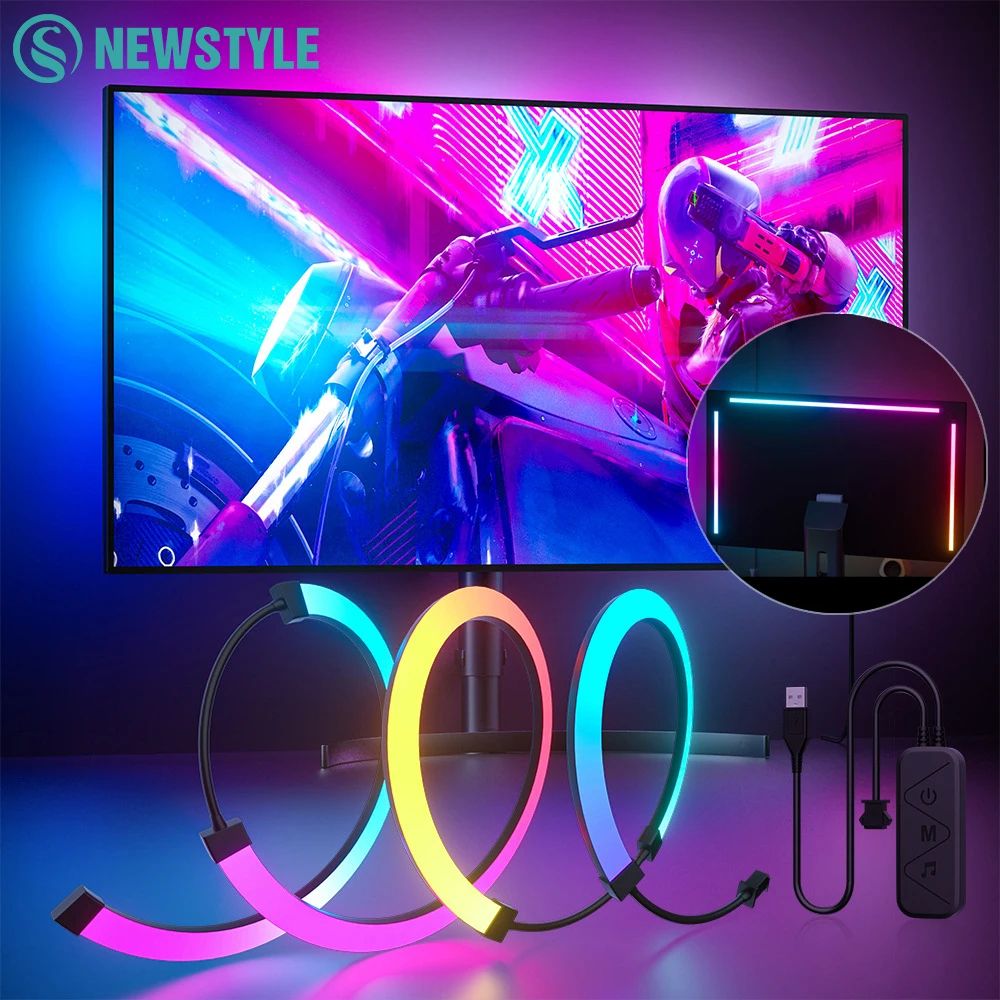 GlowSync RGB Monitor Light Strip App Music Sync LED Backlight For Gaming Setup 0