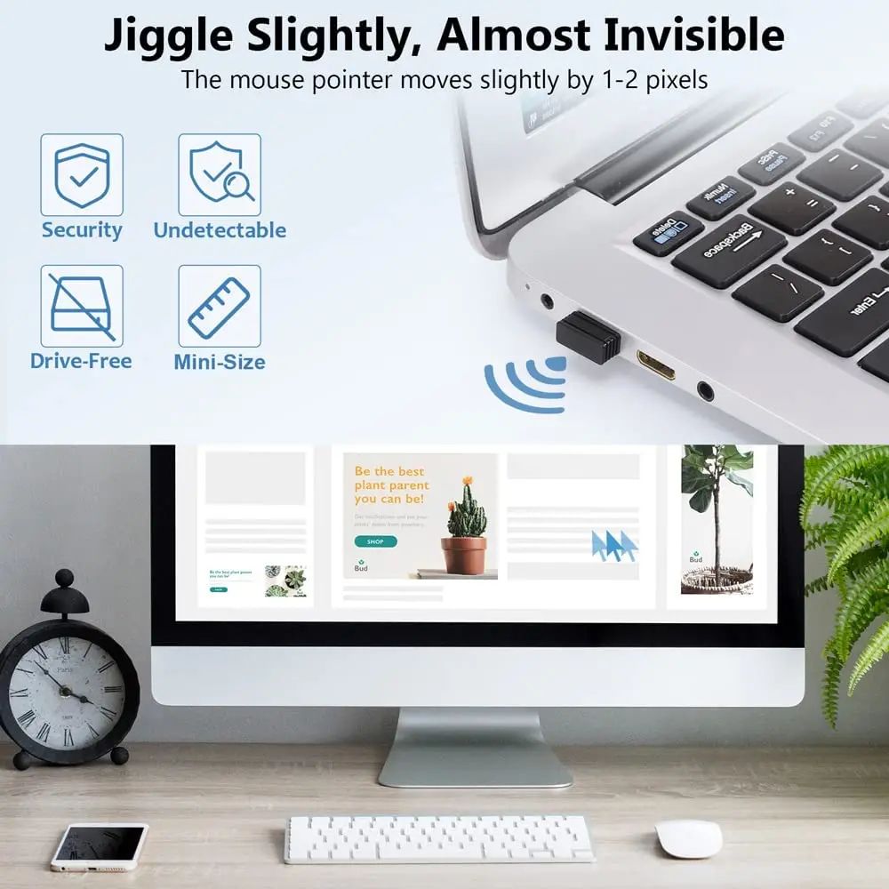 Undetectable USB Mouse Jiggler Automatic Mouse Mover To Keep Laptop Awake 3