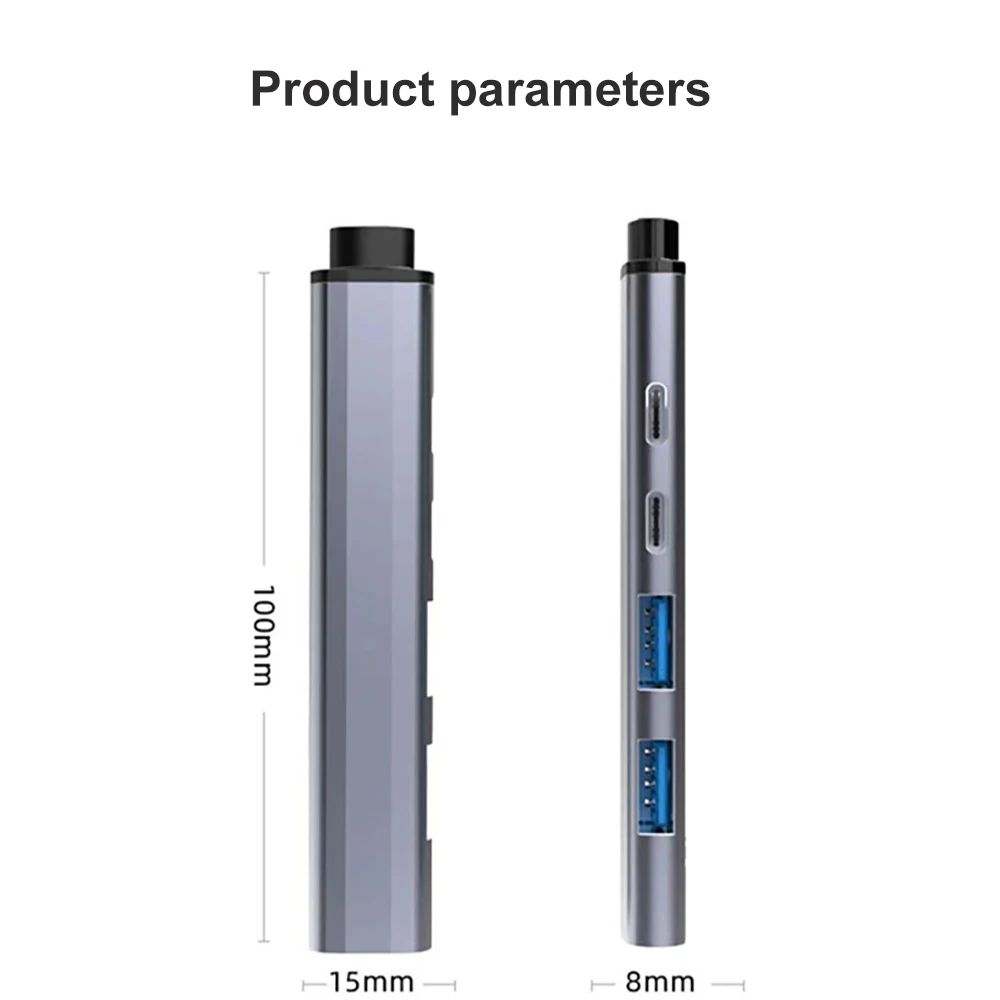 5in1 USB C Hub With 65W PD MultiPort Type C To USB 30 Adapter For MacBook Lenovo 3