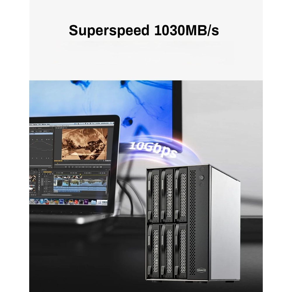 TERRAMASTER D6320 6Bay External Hard Drive Enclosure USB 32 Gen2 TypeC 10Gbps HDD Storage Diskless 3