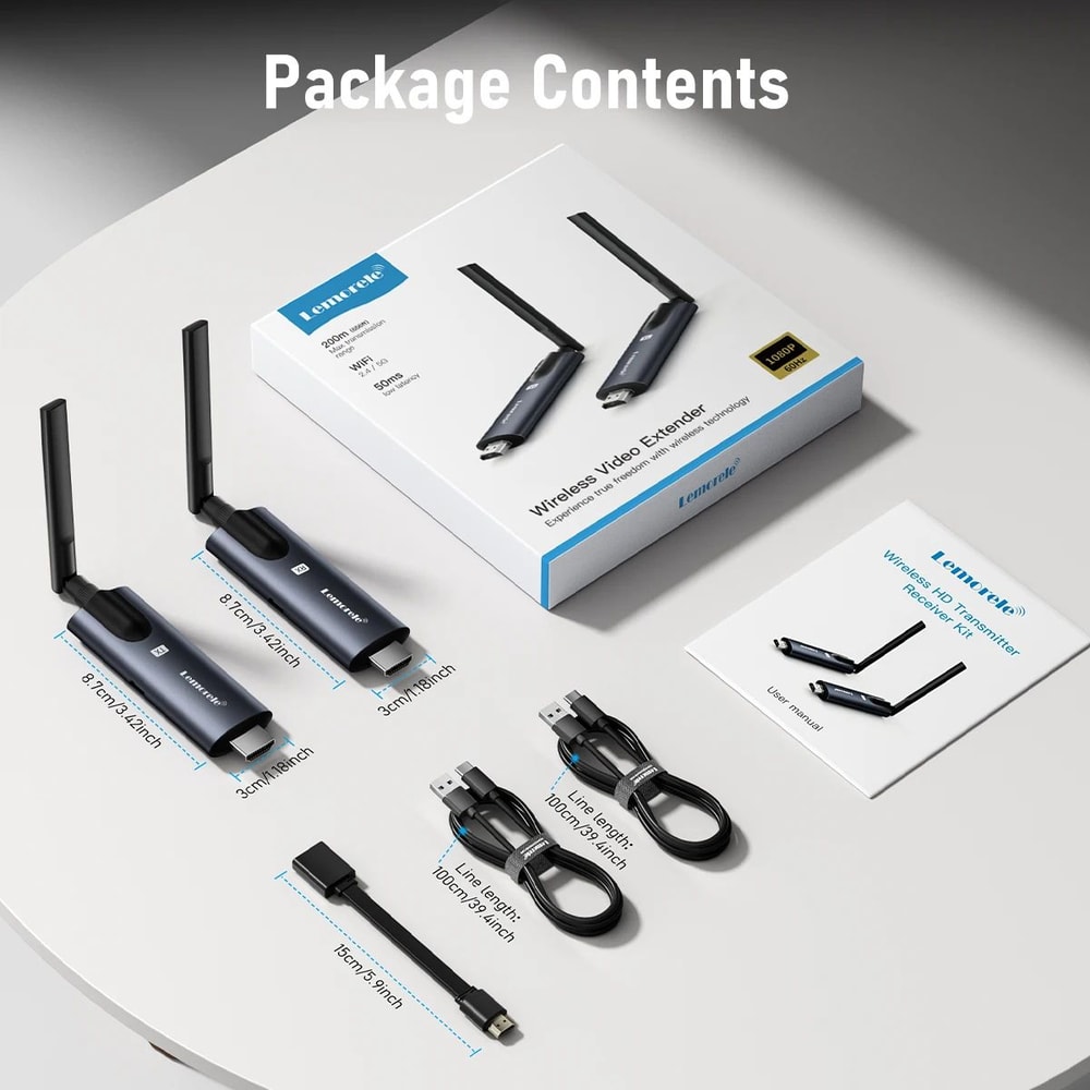 Lemorele 5G Wireless HDMI Transmitter And Receiver For 4K Streaming And Meetings 3