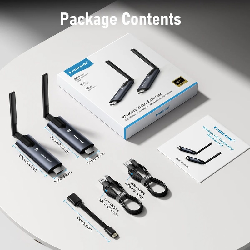 Lemorele 5G Wireless HDMI Transmitter And Receiver For 4K Streaming And Meetings 3