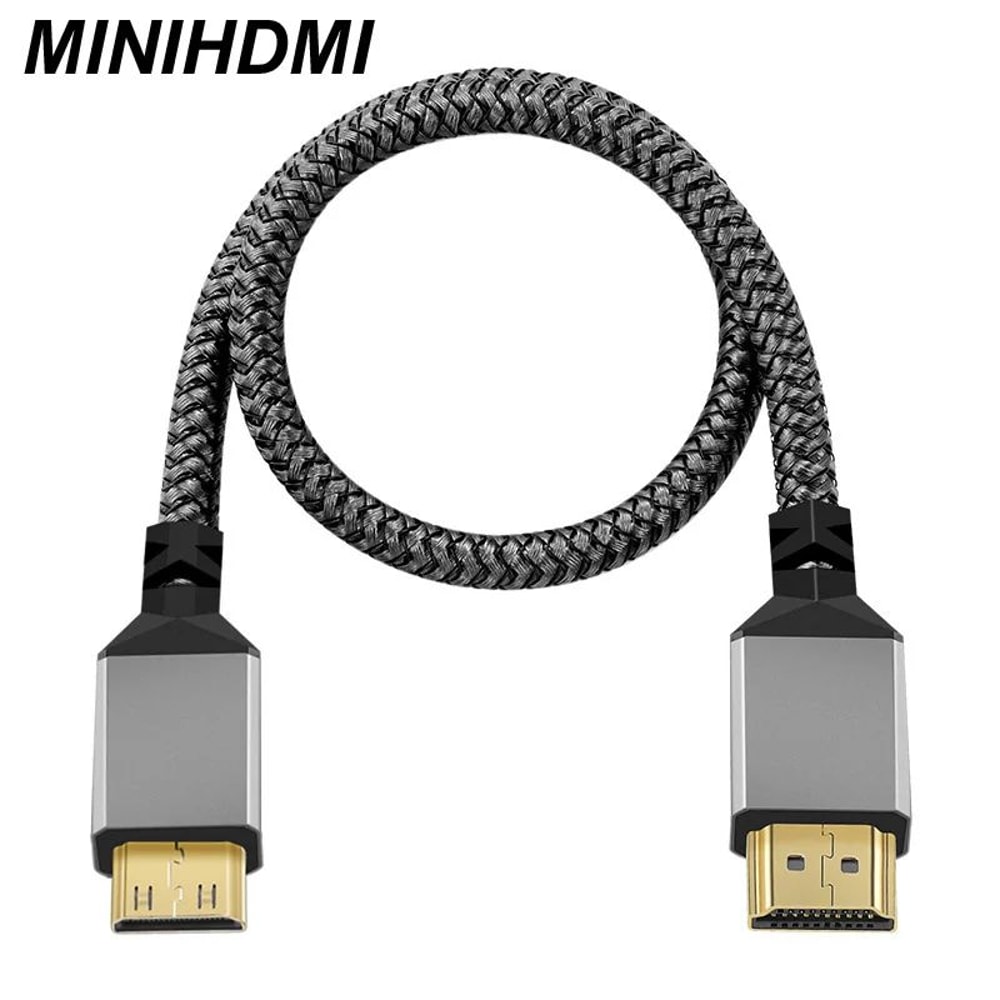 Nylon Braided Mini HDMI To HDMI Cable 4K 60Hz High Speed 0