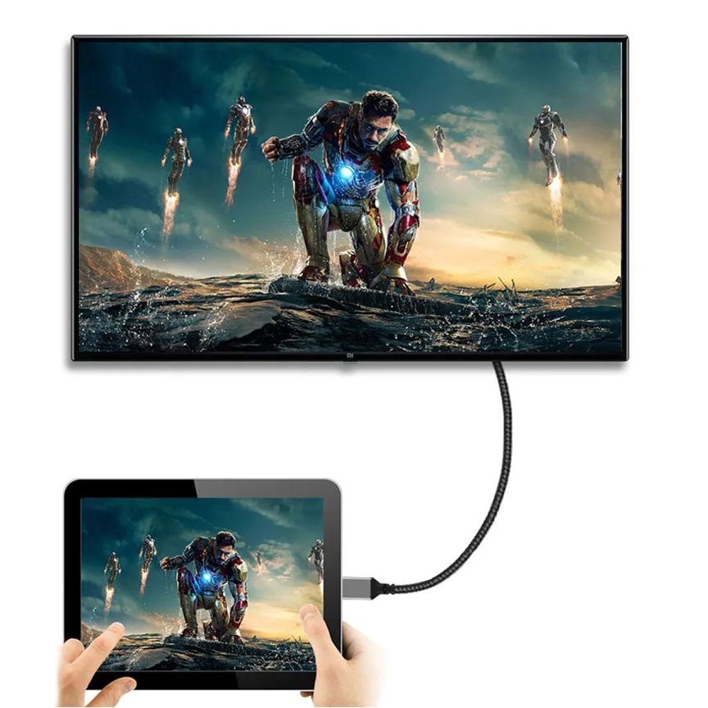 Nylon Braided Mini HDMI To HDMI Cable 4K 60Hz High Speed 3