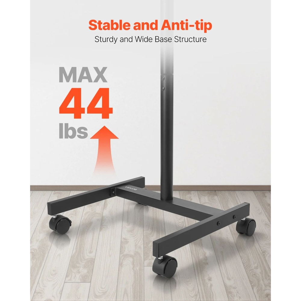 SucceBuy Mobile Rolling TV Stand Cart With Wheels For 3265 Inch TVs 2