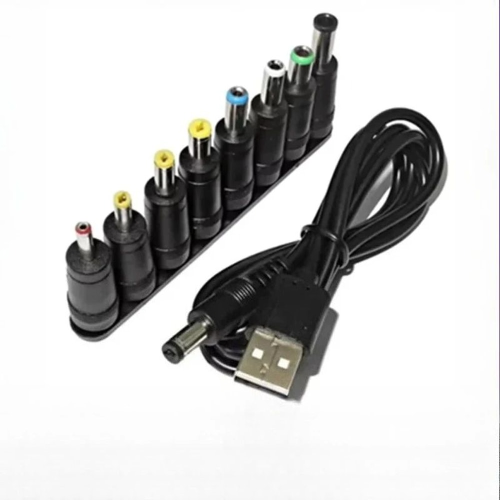 Universal USB To DC 5V Power Cable With 8 Connector Tips 3