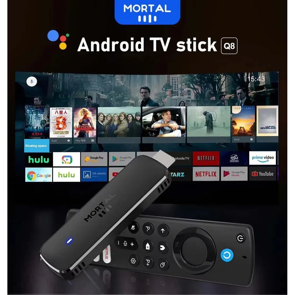 Mortal Q8 Android 14 TV Stick 8K WiFi 6 Streaming Media Player With Voice Remote 1
