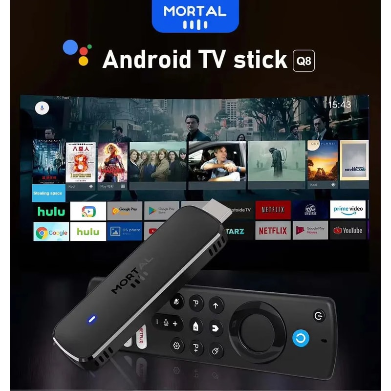 Mortal Q8 Android 14 TV Stick 8K WiFi 6 Streaming Media Player With Voice Remote 1