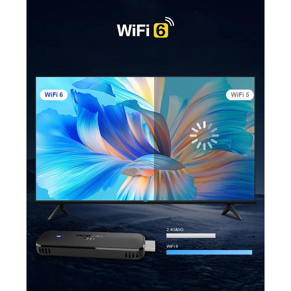 Mortal Q8 Android 14 TV Stick 8K WiFi 6 Streaming Media Player With Voice Remote 3