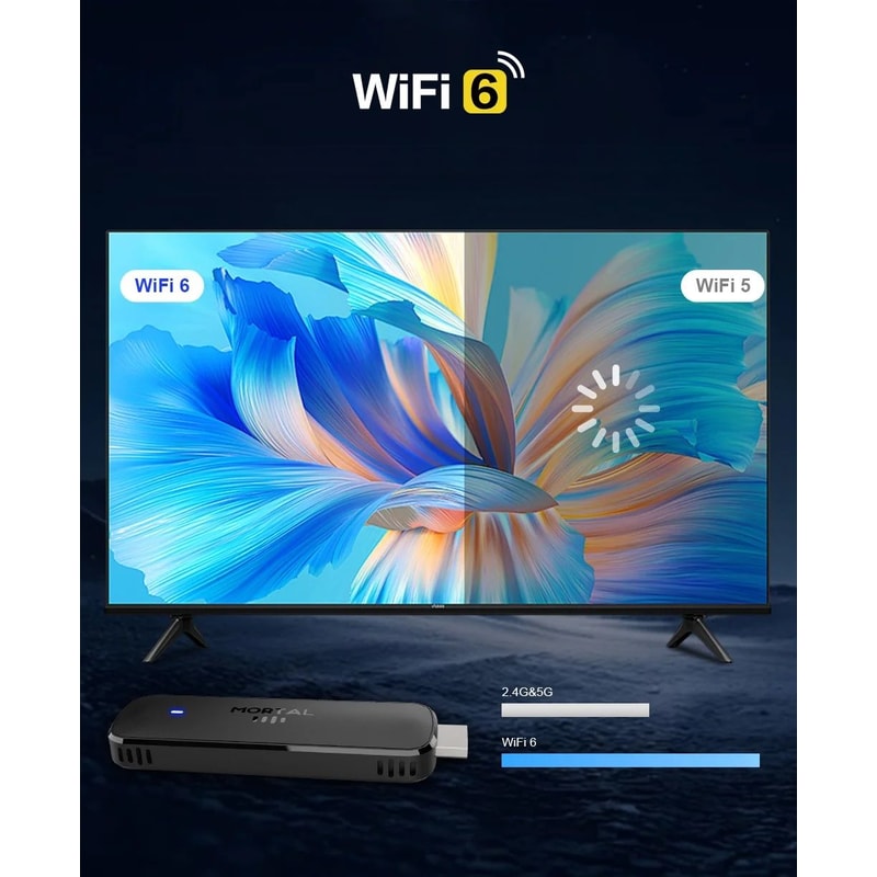 Mortal Q8 Android 14 TV Stick 8K WiFi 6 Streaming Media Player With Voice Remote 3