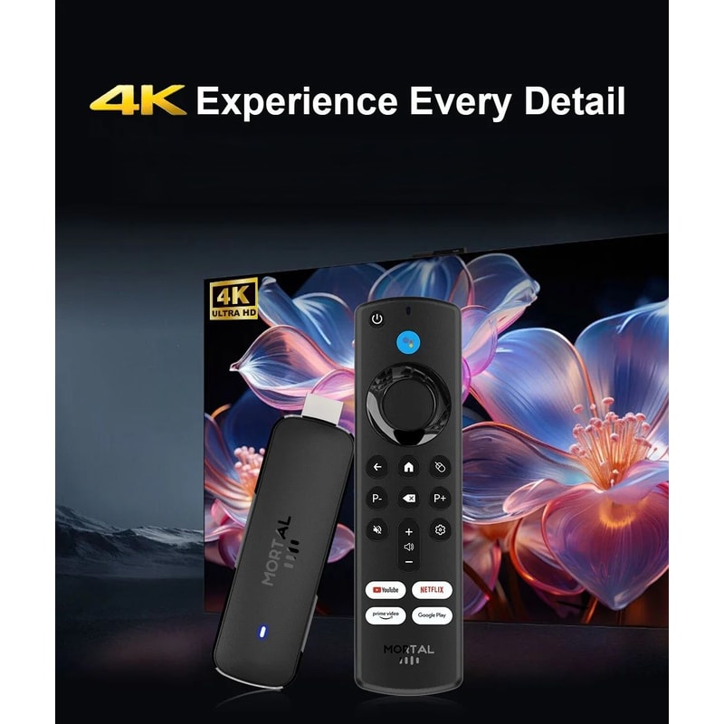 Mortal Q8 Android 14 TV Stick 8K WiFi 6 Streaming Media Player With Voice Remote 4