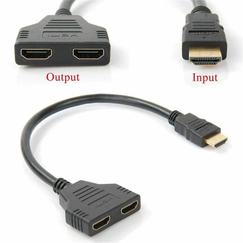 1080P HDMI Splitter 1 In 2 Out Dual Display Adapter Cable 3