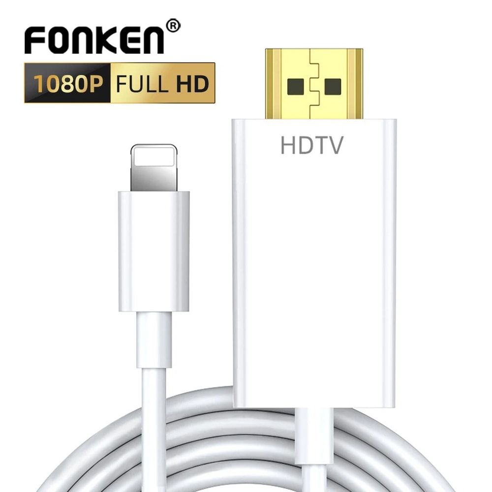 Fonken Lightning To HDMI Cable 1080P Digital AV Adapter For IPhone To TV 0