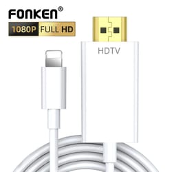 fonken lightning to hdmi cable 1080p digital av adapter for iphone to tv