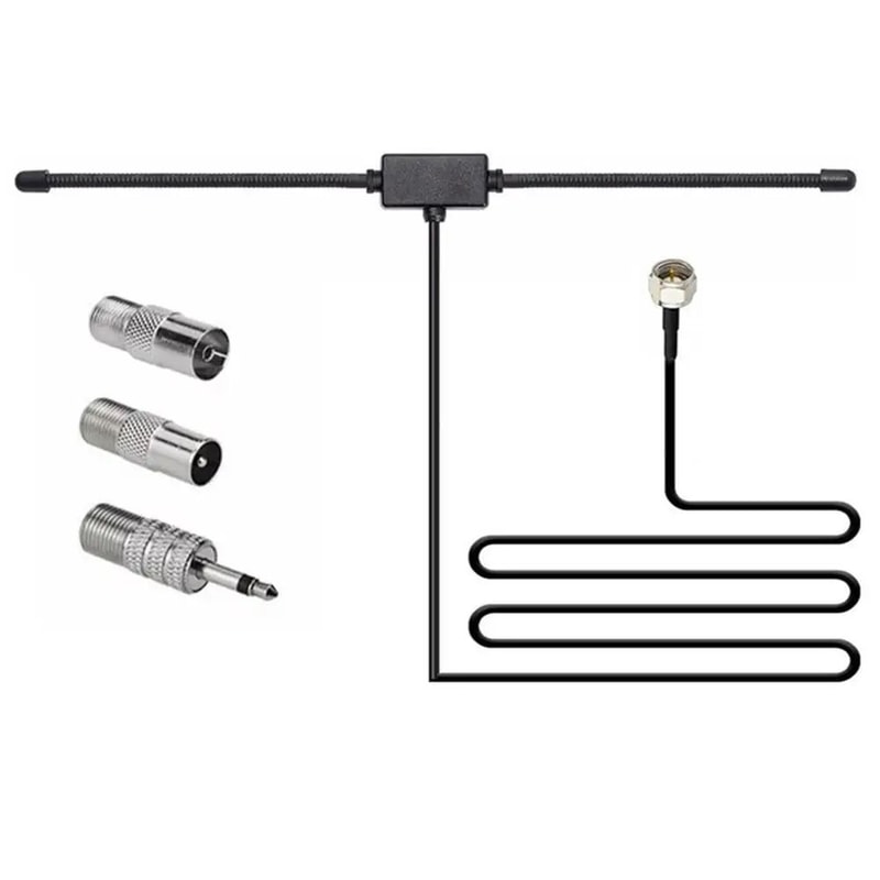 75 Ohm FM Radio Antenna With F Female To 35mm Adapter For Car Home Stereo 1