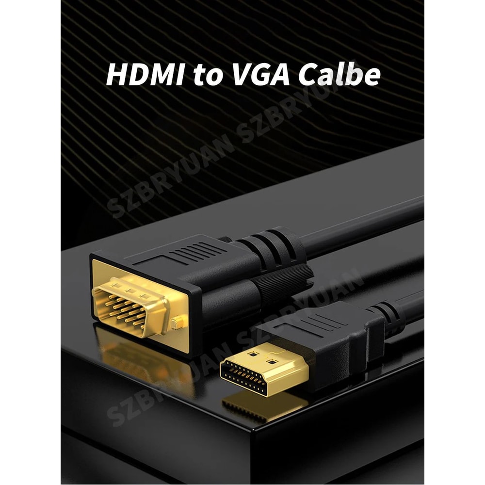 1080P HDMI To VGA Converter Cable For Laptop PC Projector 2