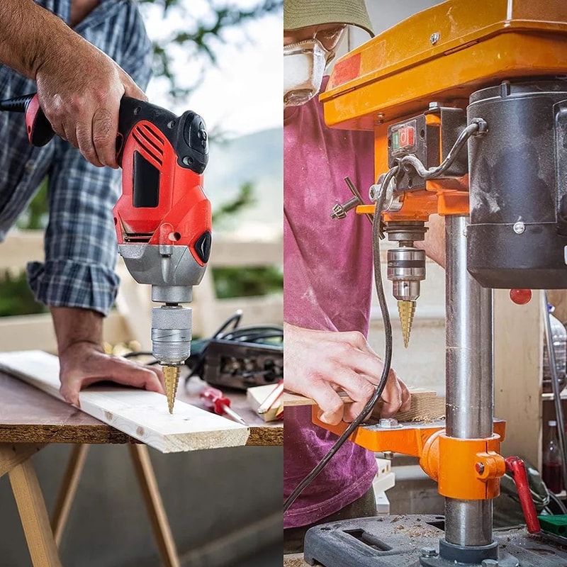 HSS Titanium Coated Step Drill Bit Set For Metal Wood 412 420 432mm 3