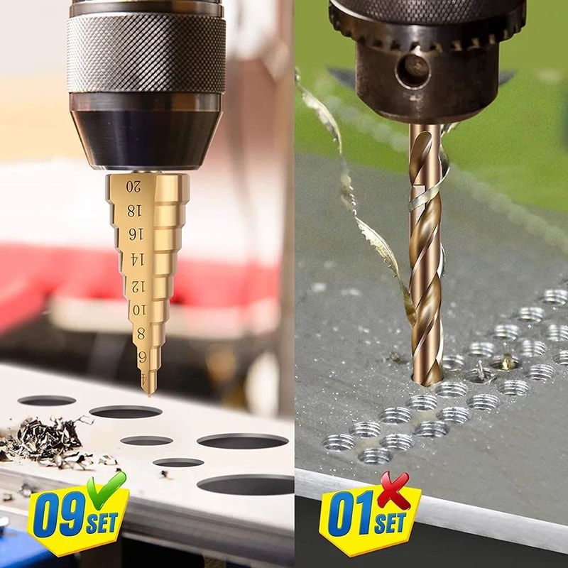 HSS Titanium Coated Step Drill Bit Set For Metal Wood 412 420 432mm 5