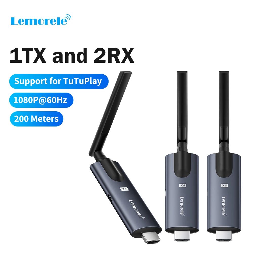 Lemorele 5G 200M Wireless HDMI Transmitter And Receiver For Meetings Home 6