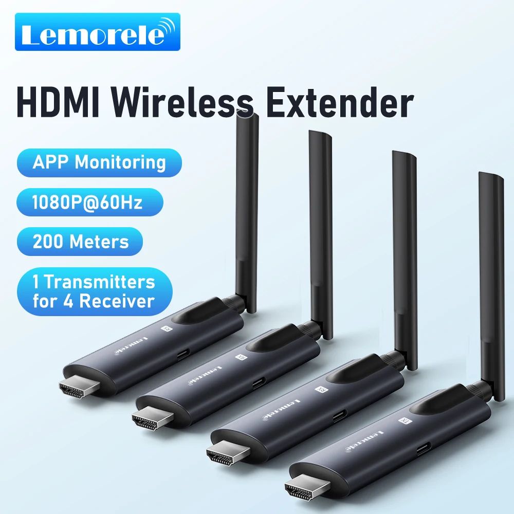 Lemorele 5G 200M Wireless HDMI Transmitter And Receiver For Meetings Home 7