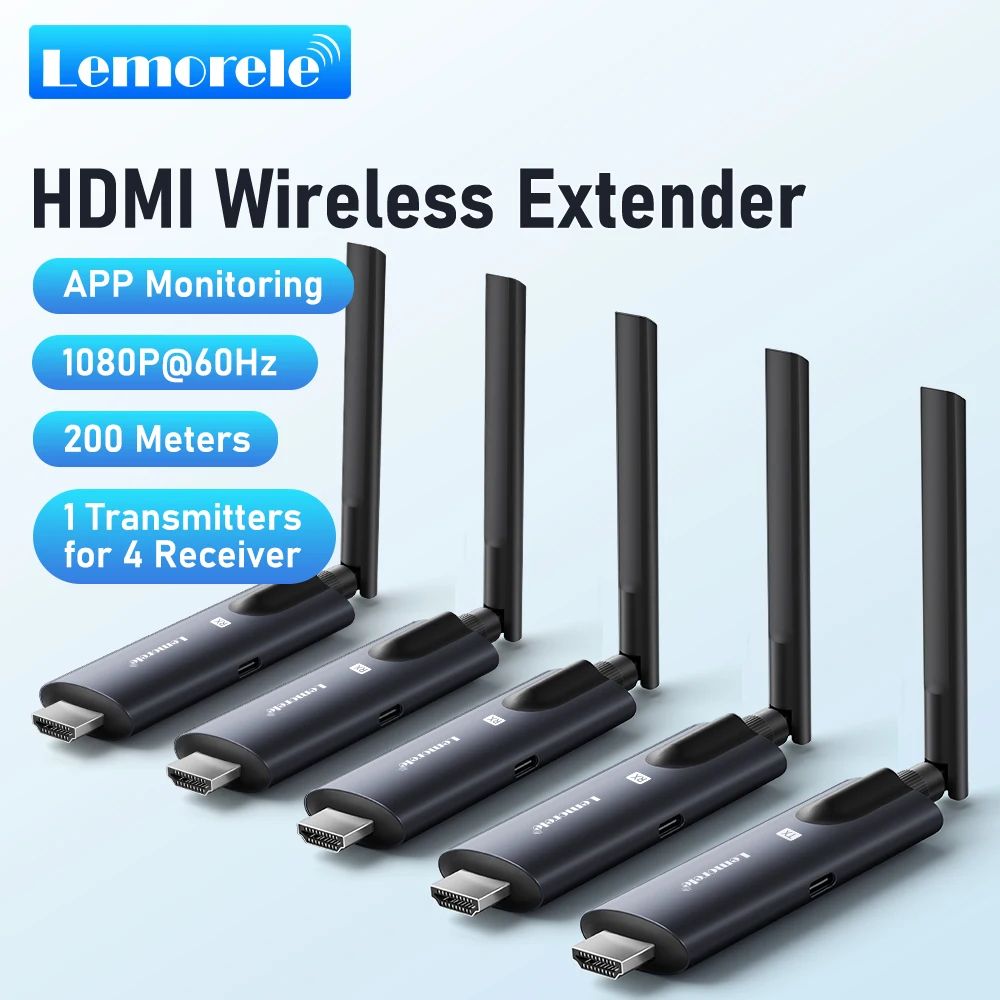 Lemorele 5G 200M Wireless HDMI Transmitter And Receiver For Meetings Home 8